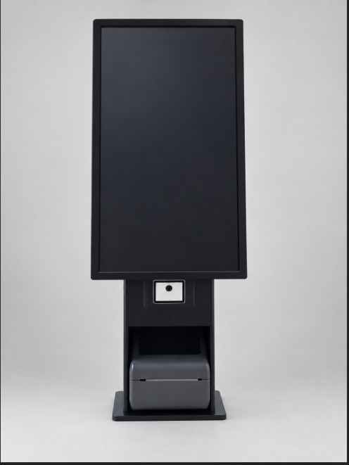 The finished kiosk in its first real environment